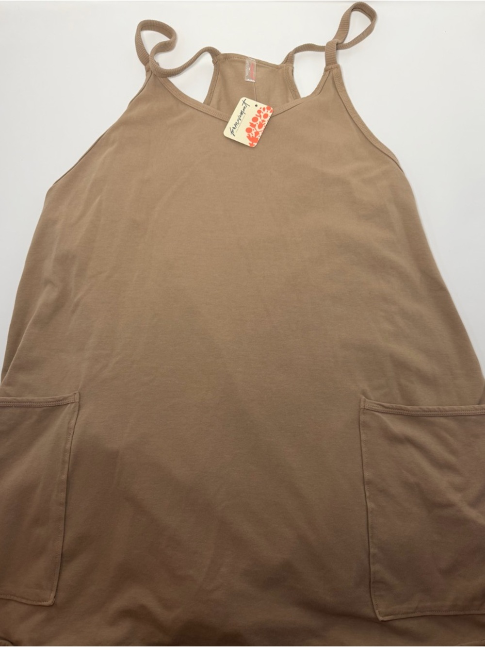 NWT Free People Movement Mini Hot Shot Romper Dress, Mocha Latte Taupe, Size M